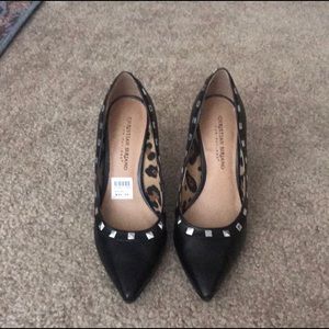 Christian Siriano black pumps with studs